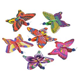HAPPY DEALS ~ Butterfly Toy Gliders - 12 PC - 7 Inches - Individually Packaged Favors Goody Bag Prizes
