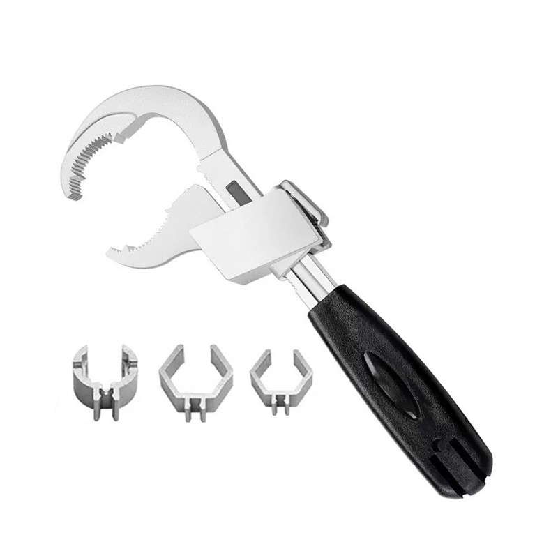 Bathroom Wrench Set Aluminum Alloy Adjustable Large Opening Arc Teethed