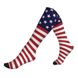 AIMASTZ Star Usa Flag Compression Socks Women Men, Calf Knee High Socks For Athletic Running Cycling Nurse
