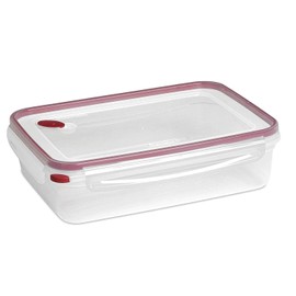 Sterilite Ultra-Seal Rectángulo de 16 Tazas, Recipiente Hermético para Almacenamiento de Alimentos, Tapa con Pestillo, Apto para Microondas y Lavavajillas, Transparente con Junta Azul, Paquete de 1