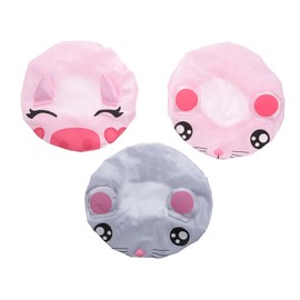3pcs Cartoon Children's Bathing Shower Cap Children Shower Hats Waterproof Shower Hat Multi-functional Bath Caps Kids Bathing Hat Girls Swim Cap Has Toddler Peva Water Proof Tub