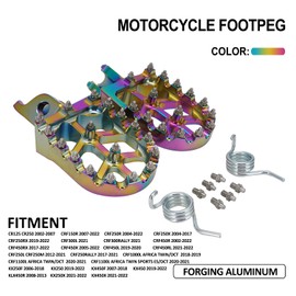 JFG RACING Dirt Bike Foot Pegs Motorcycle Footpegs Foot Pedals Rests CNC For CRF150R 07-23 CRF250R 04-23 CRF450R 02-23 CRF250L 12-21 CRF300L 21-23 CRF250X CRF450X CRF450RL CR125 CR250 Quenching