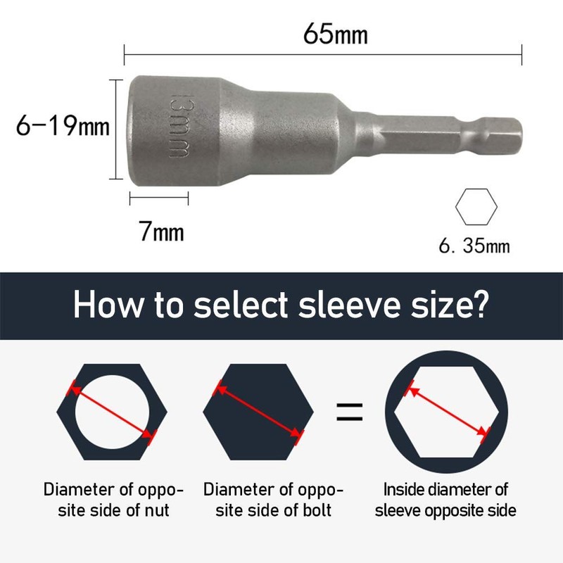 5-13 mm Hex Shank Nut Setter Driver, Drill Bit Set
