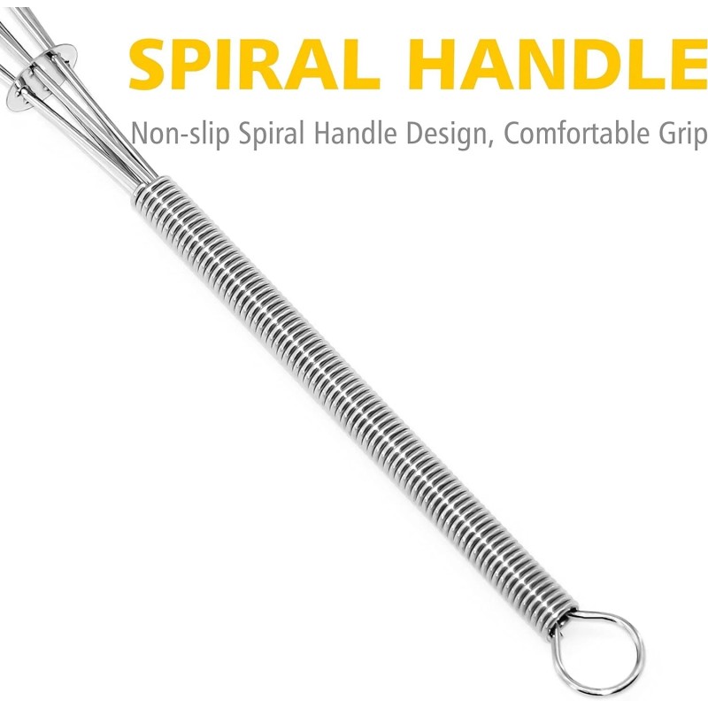 Anaeat Mini Wire Whisks, Set of 2 Portable Stainless Steel