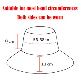 LHLZNB Double Sided Fisherman hat ，Sun Hats for Women UK，Wide Brim Bucket Cap Summer Reversible Sun Hat Women Foldable Beach Cap, Topless Sun Hat Summer for Outdoor Sports (UK, Alpha, M, L, Black)