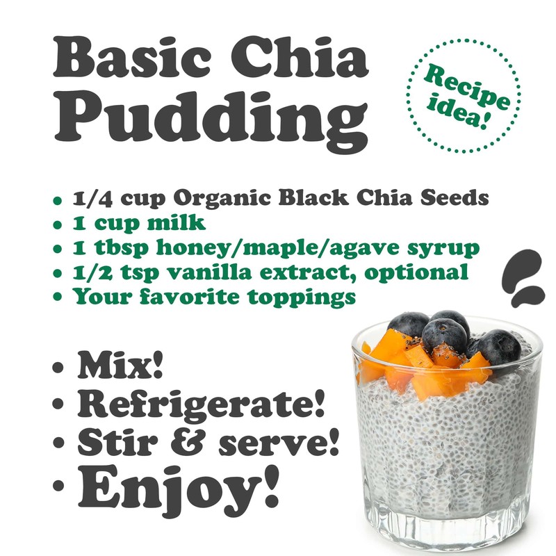 Food to Live - Organic Black Chia Seeds, 8 Ounces