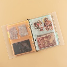 Briartw 20 Sheets Three Grid Page Protectors Pockets for 6 Ring Binder,Clear Page Protectors Pockets for 1 Inch 6 Round Ring Binder,for Paper,Commemorative Ticket,Photo,Stencil,Cutting Dies and Stamp