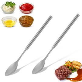 2 cucharas de cocina, cuchara telescópica de acero inoxidable, cuchara extensible de 62 cm de largo, cuchara agitadora, estirable para suministros de vajilla de barbacoa