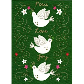 Peace Love Joy Christmas Cards Box of 8 Cards and Envelopes