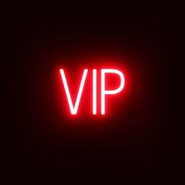 SpellBrite VIP Sign | Club-Related Sign with Neon Look, Red LED Light Source | 10.8" x 6.3"