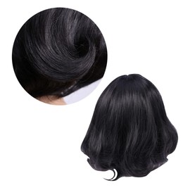 Minkissy Short Straight Wigs for Women Synthetic Lace Front Hair Wigs Flat Bangs Natural Look
