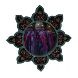 Handmade Moroccan Mirror Hand Painted Bathroom Dresser Wall Decor Handmade MED Black