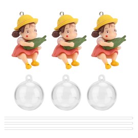 3pcs Little Fat Girl Aquarium Decorations Landscaping Floating Fish Tank Decorations with Float Balls and Lines