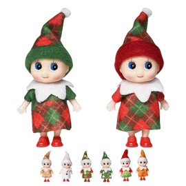 Mini Elf Baby Doll for Christmas Decor,Tiny Elf Doll Christmas Baby Elf Doll for Kids,Baby Elves Dolls Novelty Toy Xmas Tradition Accessories Shelf Doll for Xmas Gift Advent Calendar Stocking Stuffers
