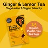 Taka Turmeric, 1 pack (15 Teabags) Organic Lemon and Ginger