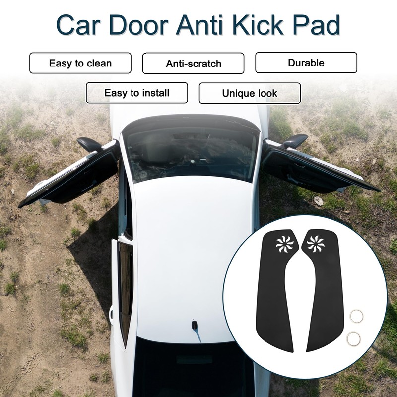X AUTOHAUX Leather Car Door Anti Kick Pad Sticker for
