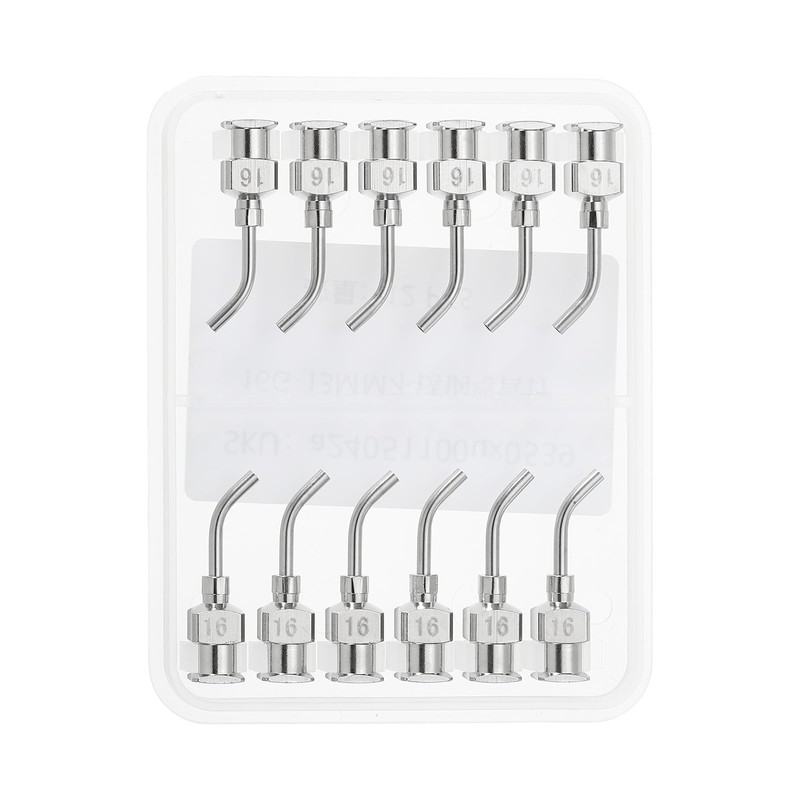 PATIKIL 12pcs 16G Bent Dull Tip Dispensing Needles 0.5" Stainless