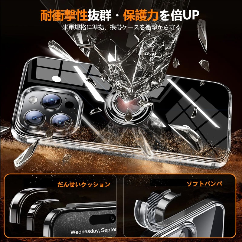 AQUOS R9 SH-51E Case with Ring Clear Transparent Flexible Plating