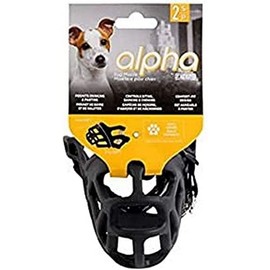 ZEUS Alpha TPR Muzzle for Small Dogs, Comfort Fit Design Prevents Biting, Barking and Chewing, Black