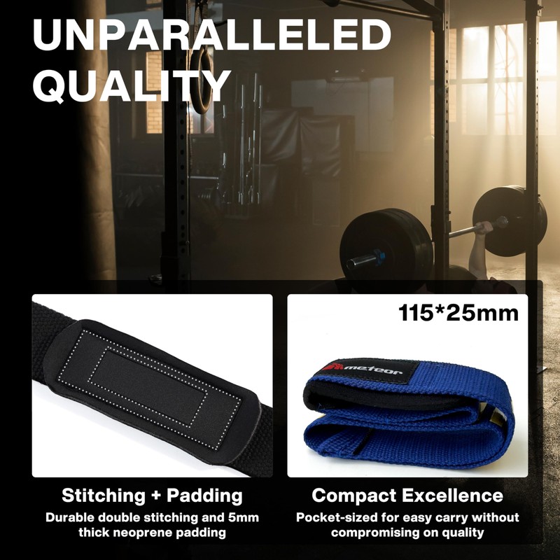 Meteor Weightlifting Straps for Enhanced Grip and Barbell Stability (Pair),