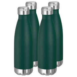 VEGOND 17oz Stainless Steel Water Bottles Bulk, Reusable Metal Sports Water Bottle Keeps Drink Hot and Cold, BPA Free Double Wall Vacuum Cola Shape Insulated Water Bottles for Camping Gym, 4 Pack