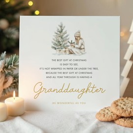Poem Christmas Card – Sentimental Holiday Greeting for all relations, Mum & Dad, Grandparents, Niece, Sister, Friend, Teacher, him or Her – Perfect Festive Card to send love (Granddaughter)