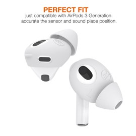 Eartips for AirPods 3rd Generation Ear Tips Grip Earbuds Cover Earpads with S M L Size by TENNMAK (White)
