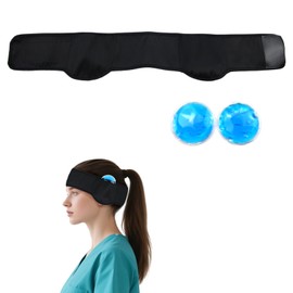 Diadema de compresión transpirable para recuperación de otoplastia, compatible con paquete frío ajustable, banda de soporte postoperatorio para hombres y mujeres