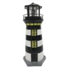 Enchanted Garden 14" Resin Black White Solar Lighthouse Statue Rotating LED Light Lawn Yard Decor