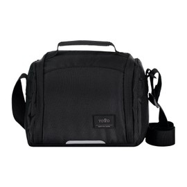 TOTTO 9L Graphite Cool Bag for Food, 25.5 x 20.5 x 18.5 cm, Work Bag, 180 Degree Opening, Hand Grip, Adjustable and Removable Strap, Wheel Loop, Black, Core, black, Core