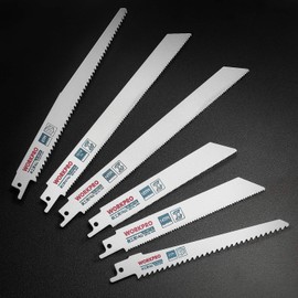 WORKPRO Reciprocating Saw Replacement Blades, Electric Saw Replacement Blades, For Ironwork and Woodworking, Metal, Stainless Steel, Non-Ferrous Metal, Plastic Pipe, Storage Case Included, 10 Pieces