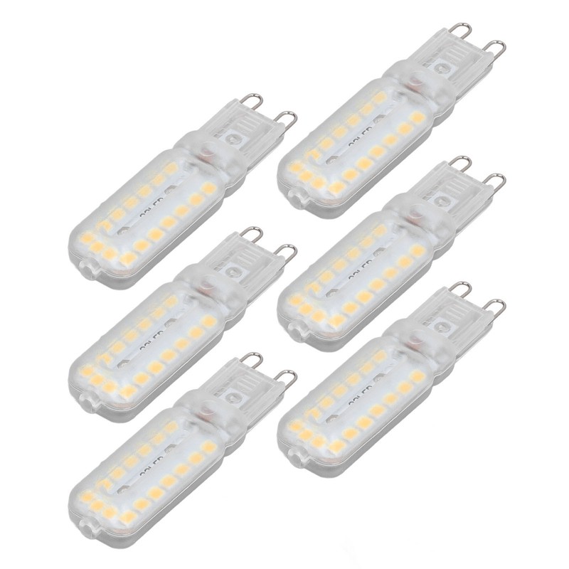 6pcs G9 LED Bulbs 7W Dimmable 360° Illumination Replacement Light