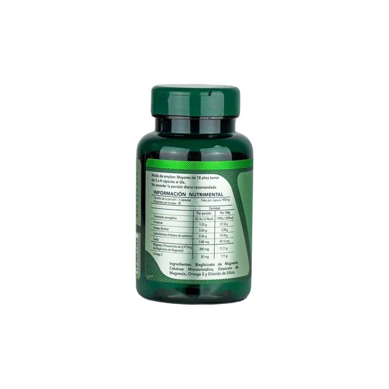 Glicinato de Magnesio 400mg Magnesio Glicinato + Omega 3 Fórmula