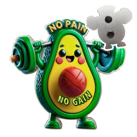 Cute No Pain No Gain Fridge Magnets - Fitness Strong Whiteboard Refrigerator Magnet - Workout Desk Accessories for Work - Funny Car Emotional Support Ornament - Inspirational Gift for Men Women Kids