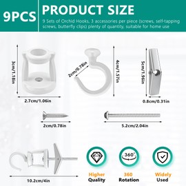 9 Sets Ceiling Hooks for Hanging Plants, Rotatable Swag Ceiling Hooks with Screw Bolt, Ceiling Hangers Heavy Duty Spring Toggle for Christmas Light Ornament (White)