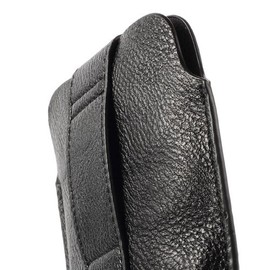 DFV mobile - Leather Pouch Case Pocket Sleeve Bag & Outer Bag & Buckle for O2 Super K1 - Black