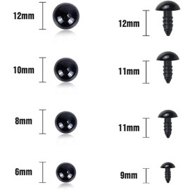 800 Piezas Ojos de Seguridad para Amigurumis de Ojos de Plástico con Arandelas Ojos de Varios Tamaños para Muñecas Títeres Animales de Peluche Plástico para Ojos Dmuñecos con Arandelas para Manualida