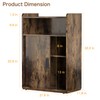 Adjustable Storage Cabinet with Sliding Doors, Multi-Functional Organizer with 2-Tier