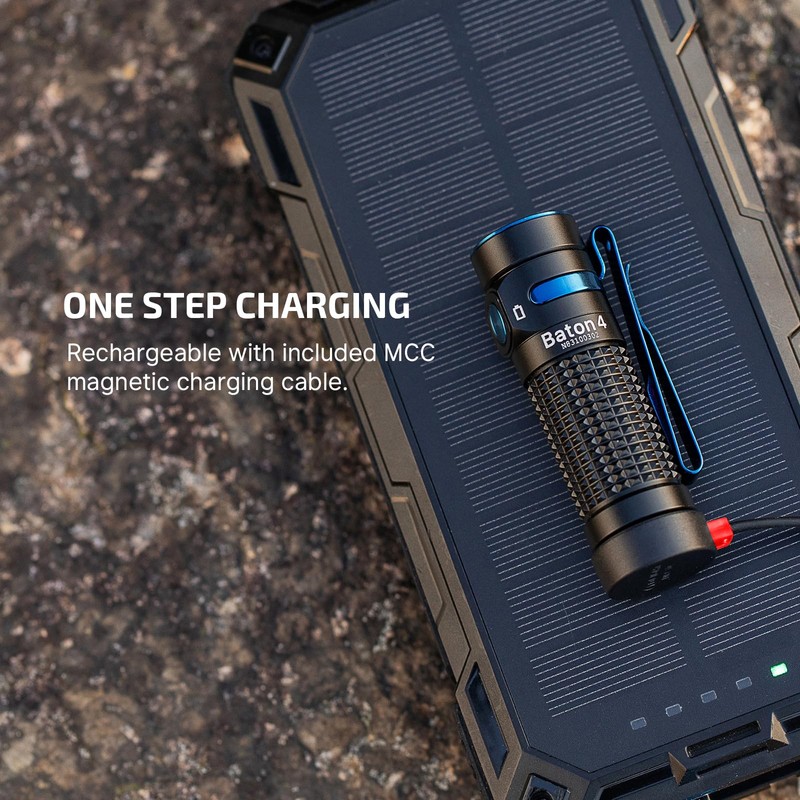 OLIGHT Baton4 Rechargeable EDC Flashlight, Bright LED Flashlight 1300 Lumens