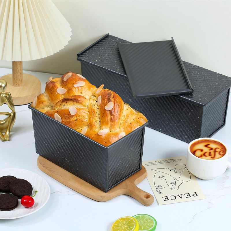 SS&CC Pullman Loaf Pan with Lid 2-Pack, 2.2lb & 1lb
