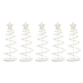 Winter Wonder Lane Pathway Marker Set of 5 Lighted Clear Spiral Tree