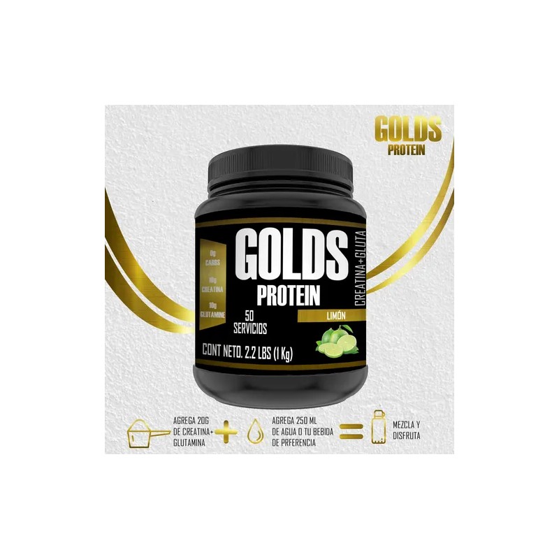 Creatina + Glutamina Suplemento Golds Protein 50serv En Polv