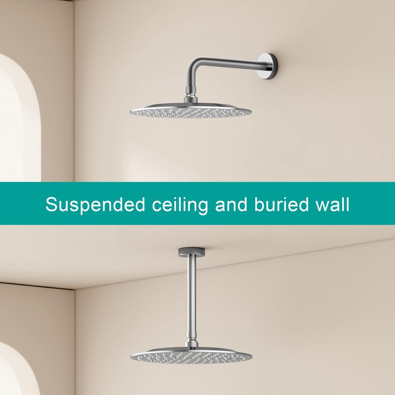 AULEEND All Metal Rain Shower Head - Heavy Duty Stainless