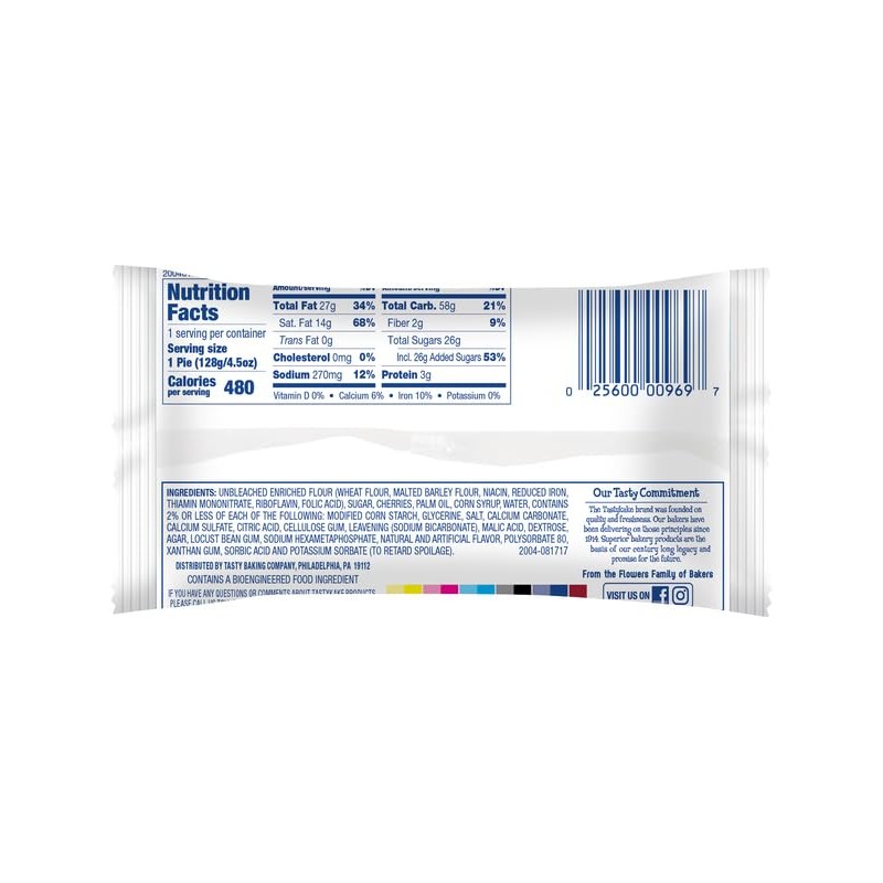 Tastykake Glazed Cherry Pie, Real Fruit Filling, 4.5 oz -
