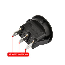 Heschen Red Round Rocker Switch Round ON-OFF SPST 3 Terminals 10A 250VAC UL VDE 5Pack