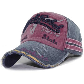 CheChury Vintage Baseball Cap Unisex Men Distressed Cap Hip-Hop Snapback Cotton Dad Hat Casual Do Old Hat for Summer Sports Red