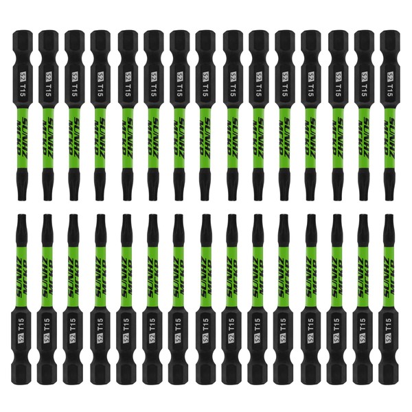 SUNHZMCKP T15 Impact Torx Bits Set, 30 Pack Security Torx