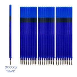 FloraVigo 28 x Erasable Refills, Legami Compatible, Clean Erasing, Smooth Writing, 0.5mm Tip, 13cm Height (Blue 28 Pack)