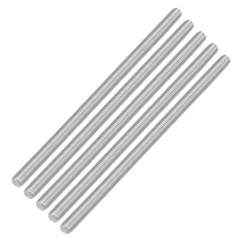 QUARKZMAN Pack of 5 Fully Threaded Spindle, M8 x 160 mm, 304 Stainless Steel, Right-Hand Thread, Threaded Rods, M8-1.25 Thread Pitch for Furniture and Machine Assembly