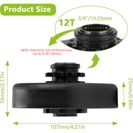 Go Kart Clutch for 2-6.5HP Engine 3/4" Bore 12T with #35 Chain Centrifugal Clutch Fit For Predator 212cc,Honda GC160 GC190 GX120,Go Kart, Minibike, Fun Kart 19.05mm
